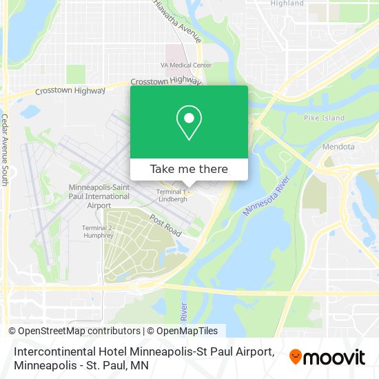 Intercontinental Hotel Minneapolis-St Paul Airport map