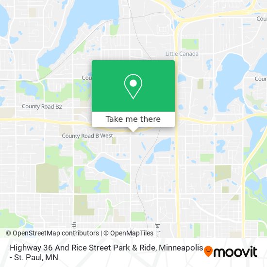 Highway 36 And Rice Street Park & Ride map