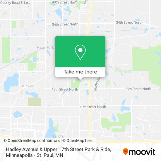 Hadley Avenue & Upper 17th Street Park & Ride map