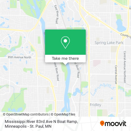 Mississippi River 83rd Ave N Boat Ramp map