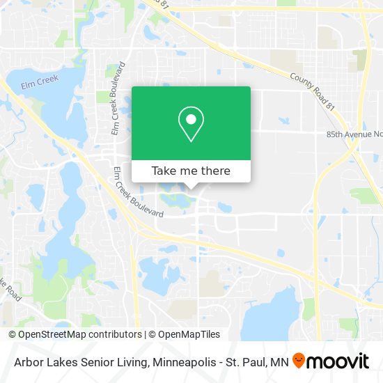 Mapa de Arbor Lakes Senior Living