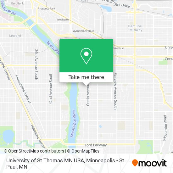 Mapa de University of St Thomas MN USA