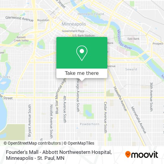 Founder's Mall - Abbott Northwestern Hospital map