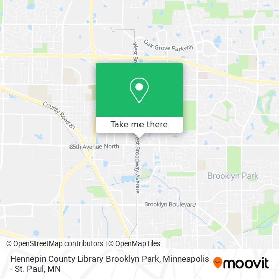 Hennepin County Library Brooklyn Park map