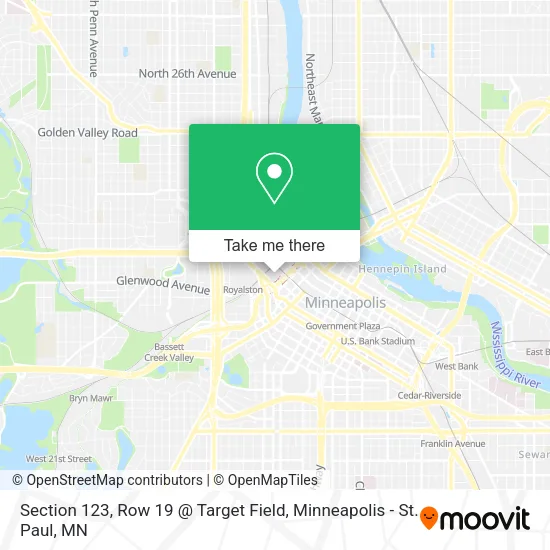 Mapa de Section 123, Row 19 @ Target Field