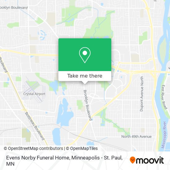 Evens Norby Funeral Home map