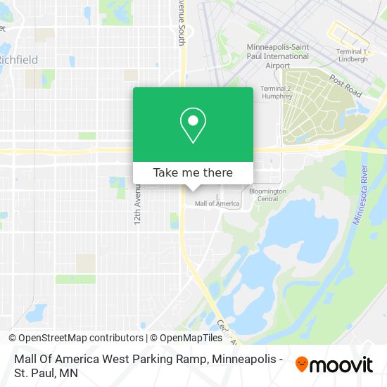 Mapa de Mall Of America West Parking Ramp