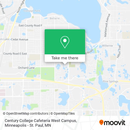 Mapa de Century College Cafeteria West Campus