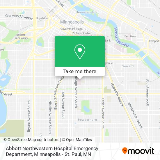 Abbott Northwestern Hospital Emergency Department map