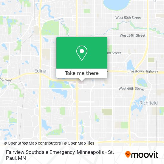 Mapa de Fairview Southdale Emergency