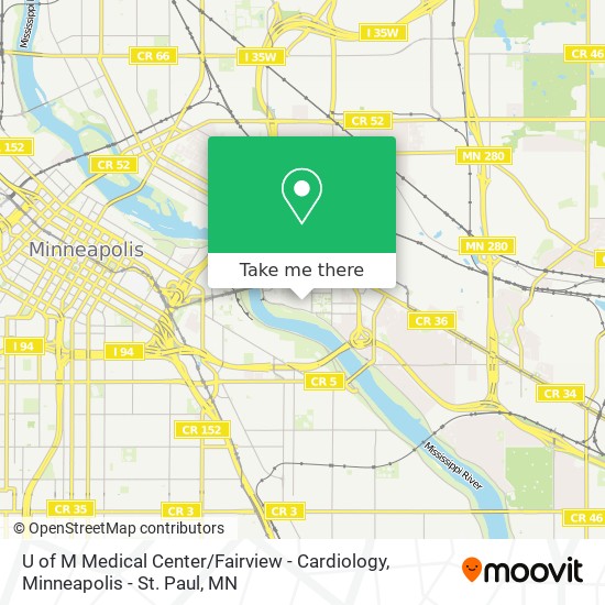 Mapa de U of M Medical Center / Fairview - Cardiology