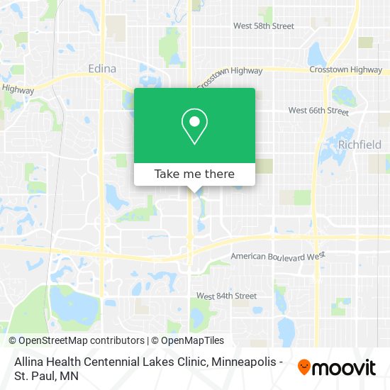 Mapa de Allina Health Centennial Lakes Clinic