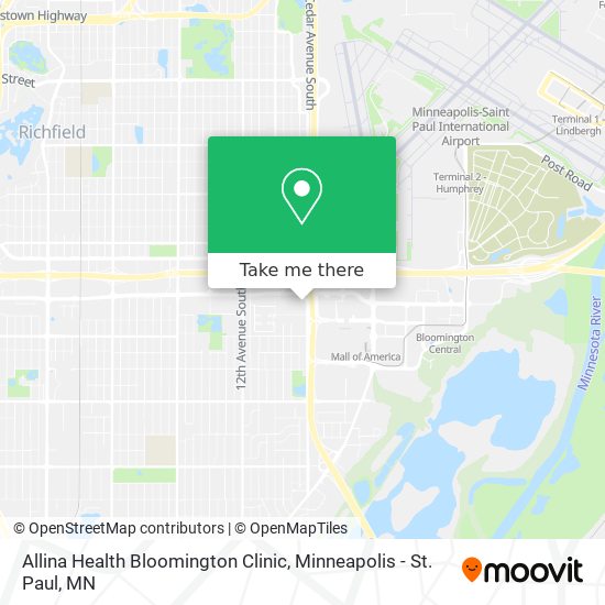 Allina Health Bloomington Clinic map