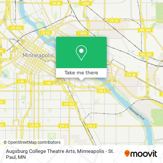 Augsburg College Theatre Arts map