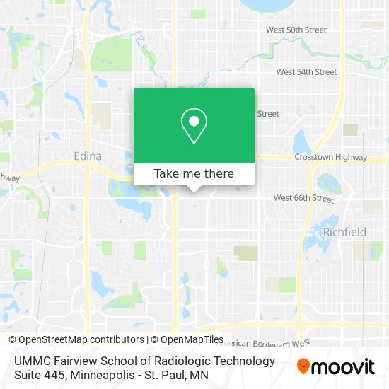 UMMC Fairview School of Radiologic Technology Suite 445 map
