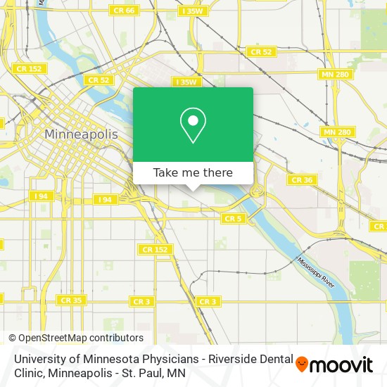 University of Minnesota Physicians - Riverside Dental Clinic map