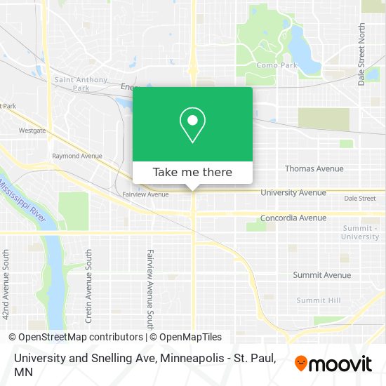 University and Snelling Ave map