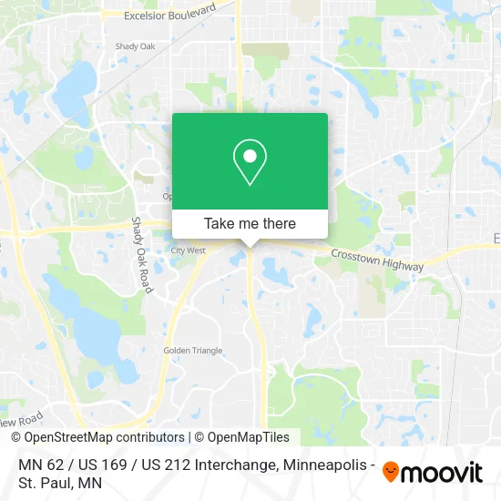 Mapa de MN 62 / US 169 / US 212 Interchange