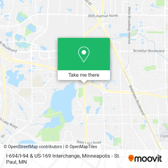 Mapa de I-694 / I-94 & US-169 Interchange