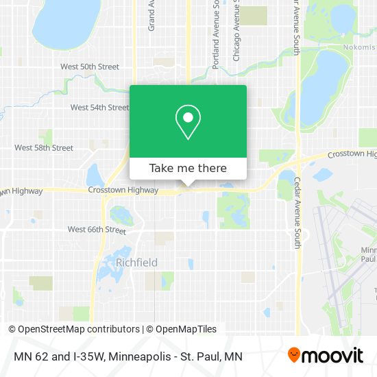 MN 62 and I-35W map
