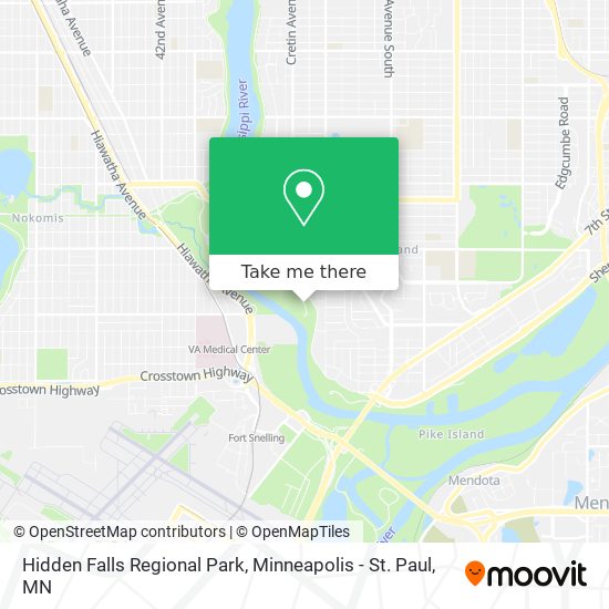 Hidden Falls Regional Park map