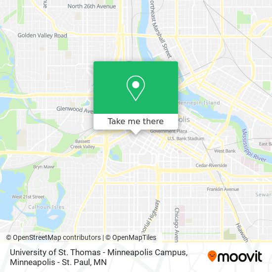 Mapa de University of St. Thomas - Minneapolis Campus
