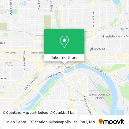 Union Depot LRT Station map