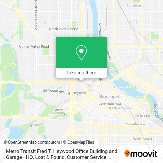 Metro Transit Fred T. Heywood Office Building and Garage - HQ, Lost & Found, Customer Service map