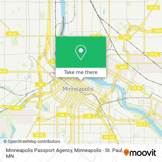 Mapa de Minneapolis Passport Agency