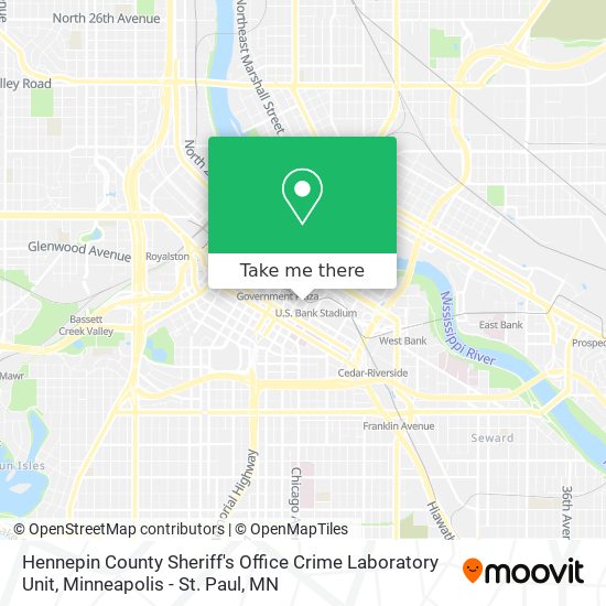 Hennepin County Sheriff's Office Crime Laboratory Unit map