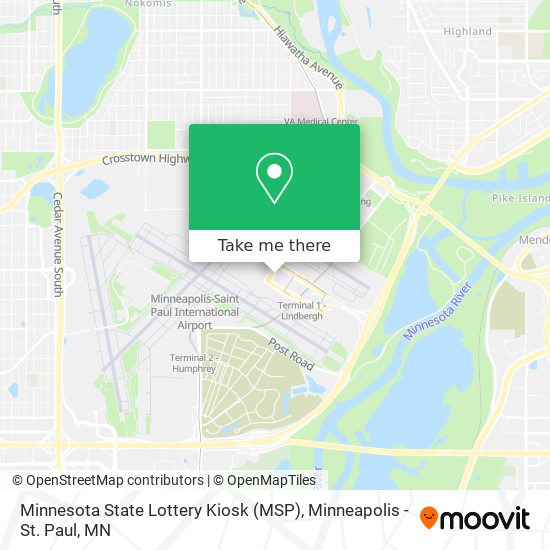 Minnesota State Lottery Kiosk (MSP) map