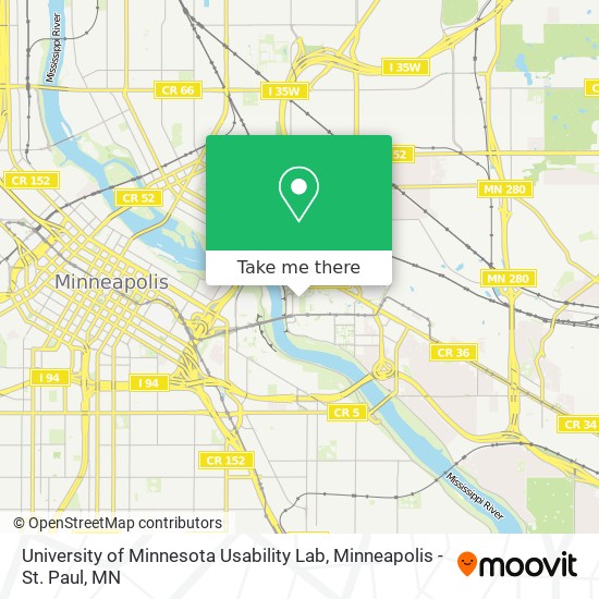 University of Minnesota Usability Lab map