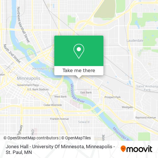 Mapa de Jones Hall - University Of Minnesota