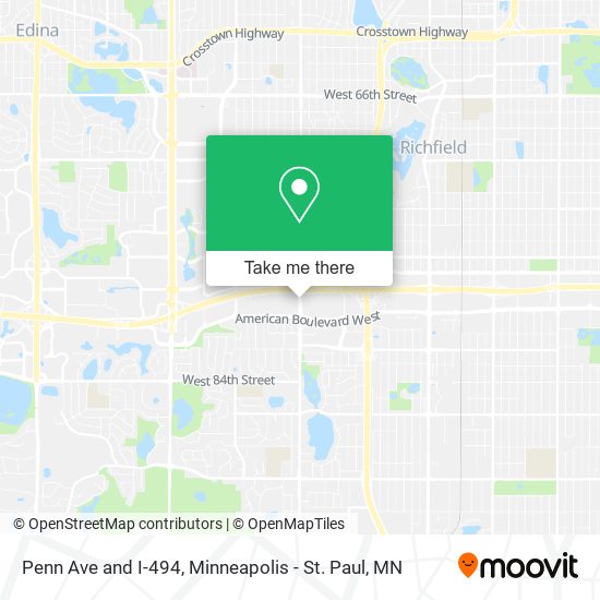 Penn Ave and I-494 map