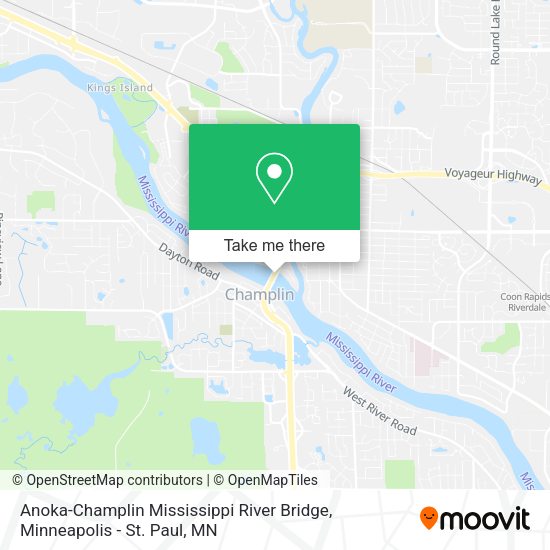 Anoka-Champlin Mississippi River Bridge map