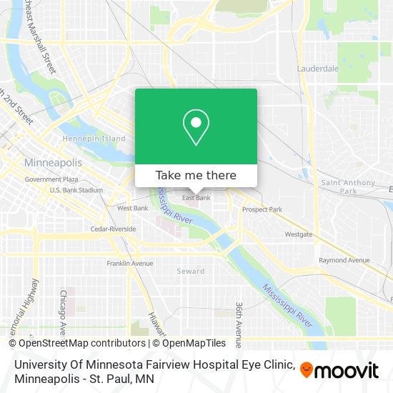 Mapa de University Of Minnesota Fairview Hospital Eye Clinic