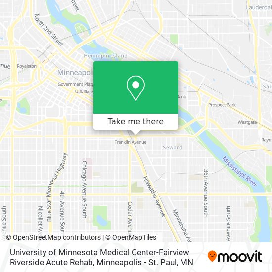 University of Minnesota Medical Center-Fairview Riverside Acute Rehab map