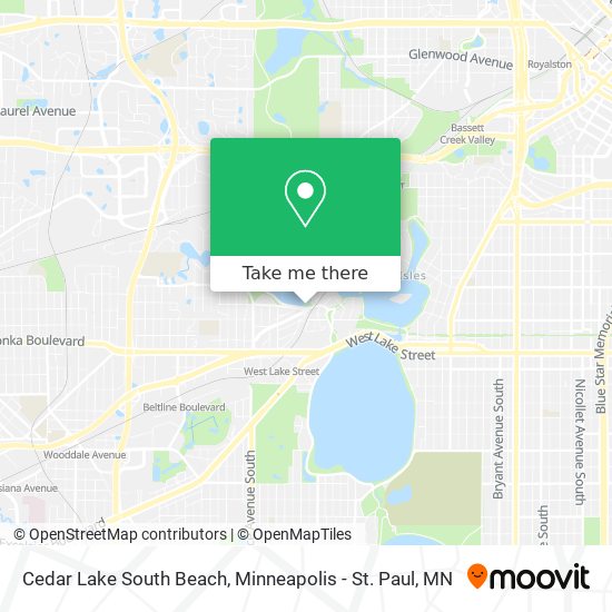 Mapa de Cedar Lake South Beach