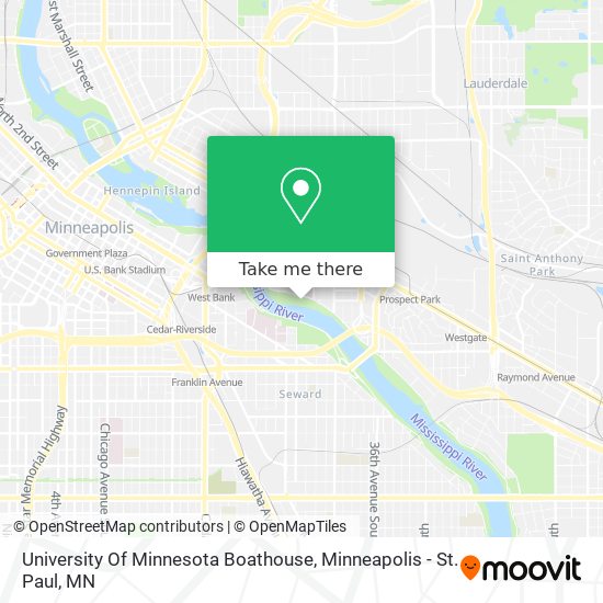 University Of Minnesota Boathouse map