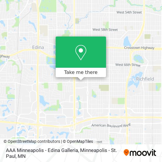 AAA Minneapolis - Edina Galleria map