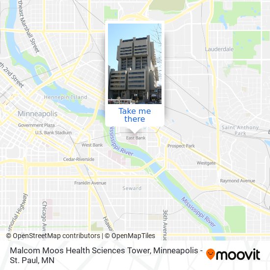 Mapa de Malcom Moos Health Sciences Tower