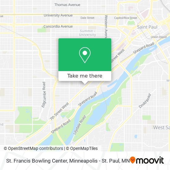 St. Francis Bowling Center map