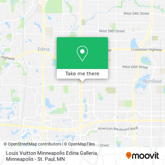 Driving directions to Louis Vuitton Minneapolis Edina Galleria, 3625  Galleria, Edina - Waze