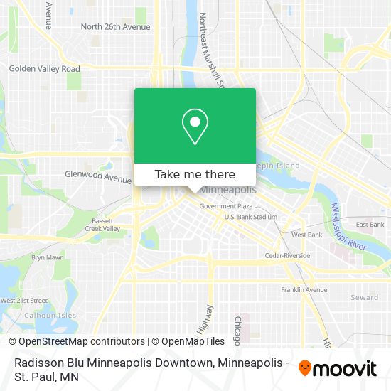 Radisson Blu Minneapolis Downtown map