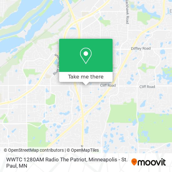 WWTC 1280AM Radio The Patriot map