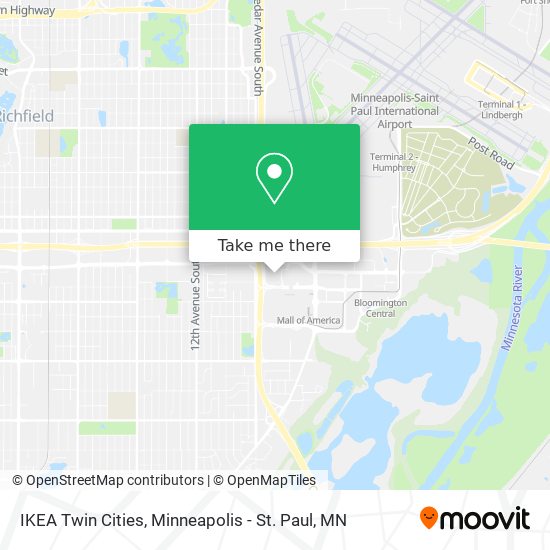 Mapa de IKEA Twin Cities