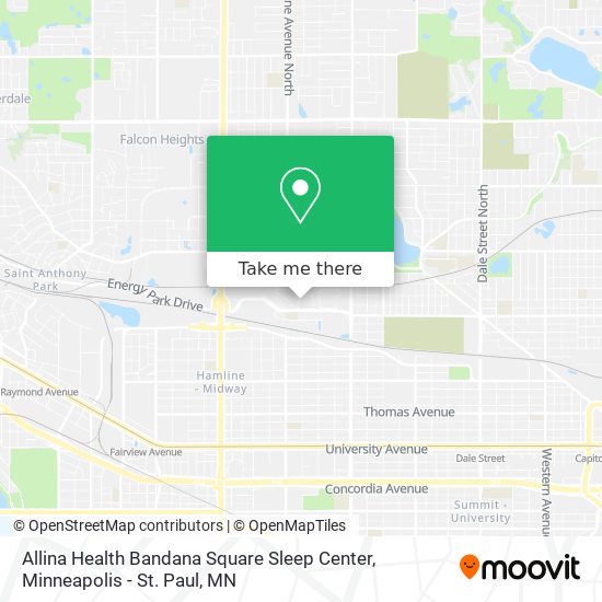 Allina Health Bandana Square Sleep Center map