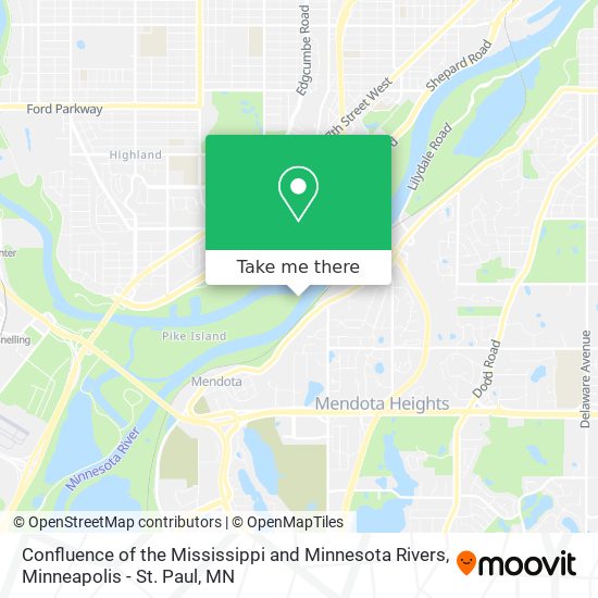 Mapa de Confluence of the Mississippi and Minnesota Rivers
