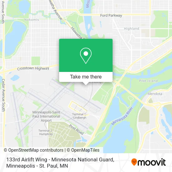 133rd Airlift Wing - Minnesota National Guard map