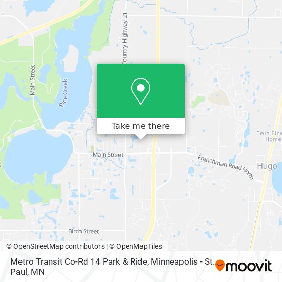 Metro Transit Co-Rd 14 Park & Ride map